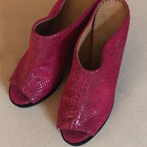 Rockwell Tharp Pink Python Peep Toe 8.5